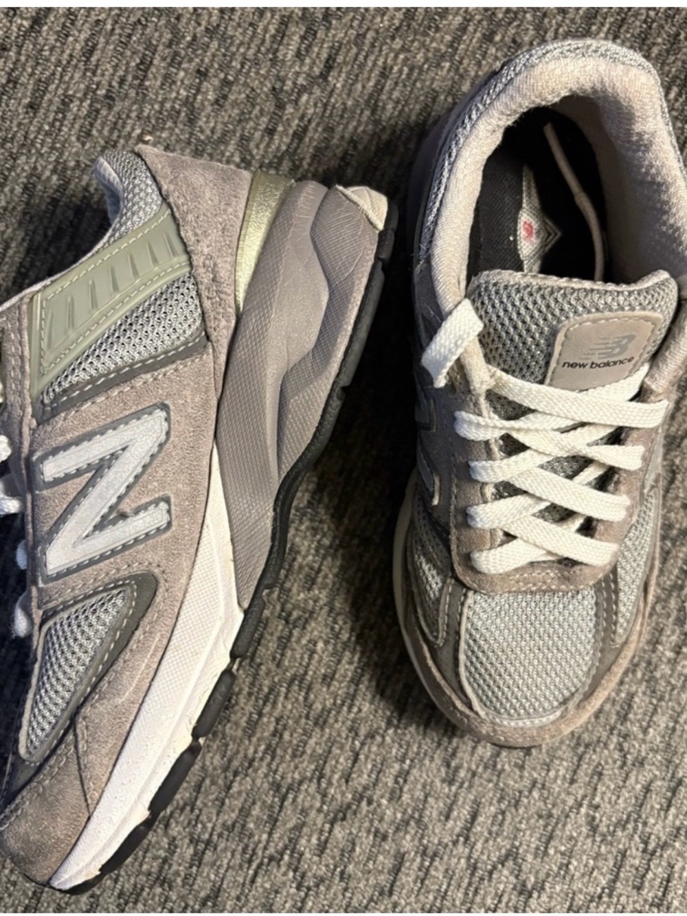 New Balance Kids Grey Suede & Mesh Sneakers